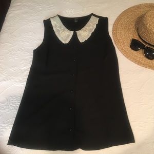 Black, Collared Button Up Blouse- Forever 21